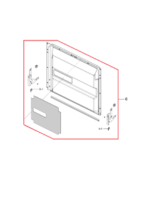Wewnętrzna blacha drzwi z dolną uszczelką i zawiasami do zmywarki Samsung