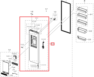 Drzwi części chłodziarki Samsung RS6HA8880B1/EF
