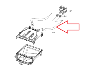 Wąż połączeniowy dozownik - elektrozawór pralki Samsung