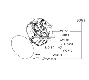 Tył zbiornika z łożyskami pralki Samsung DC97-16462K