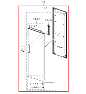 Drzwi części chłodziarki lodówki Samsung