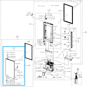 Panel drzwi lewych lodówki Samsung [DA82-03261G]