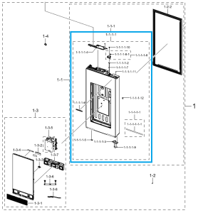 Drzwi prawe górne lodówki Samsung
